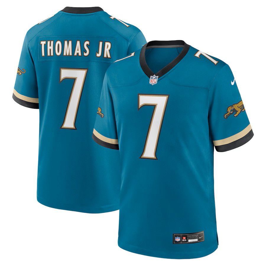 Men Jacksonville Jaguars #7 Brian Thomas Jr Green 2025 Nike Throwback Player Game NFL Jersey->customized nfl jersey->Custom Jersey